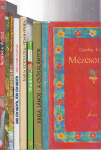 8 db. mesekönyv (Mézcsorgató + A csókalányok + Pinokkió + Vidám óvoda + Kinn sem vagyok, benn sem vagyok + A szorgos és a rest + Mesék + Népmesék az állatokról)