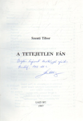 Szenti Tibor - A tetejeltlen fn