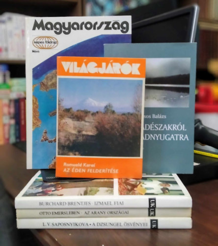 Borsos Bal�zs, Romuald Karas, Burchard Brentjes, Otto Emersleben, Saposnyikova L.V. - 6 db-os K�NYVMENT� AJ�NLAT, �tik�nyv: Magyarorsz�g+ A dzsungel �sv�nyei+ Az arany orsz�gai+ Izmael fiai+ Vad�szakr�l vadnyugatra+ Az �den felder�t�se