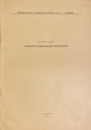 Dugántsy Mária - A Mordvin irodalom története