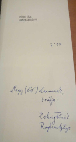 R�hrig G�za - Hamvaszt�k�nyv