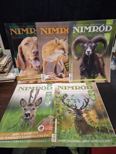 Nimród vadászújság (5 db) - szórványszámok - 109. évfolyam 9. szám (2021. szeptember), 108. évfolyam 2. szám (2020. február), 108. évfolyam 4. szám (2020. április),107. évfolyam 9. szám (2019. szeptember), 2021. április Nimród hír