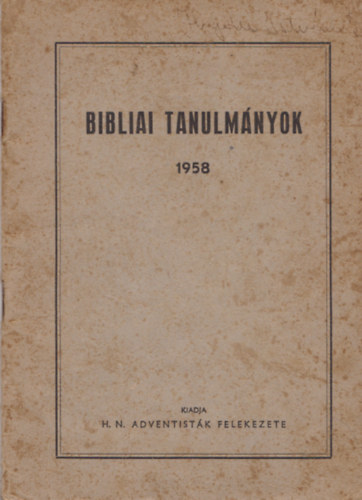 Bibliai tanulmnyok 1958
