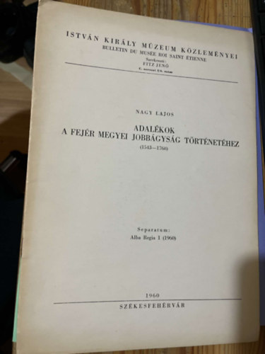 Nagy Lajos - Adalékok Fejér megyei jobbágyság történetéhez