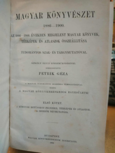 Petrik Géza szerk. - Magyar könyvészet 1886-1900 I.