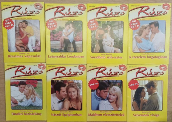 Daphne Clair, Charlotte Lamb, Jayne Bauling, Carole Mortimer, T�bb szerz� - 8 db R�zs - A szenved�ly �ze romantikus f�zet (2000. �prilis, j�nius-december)