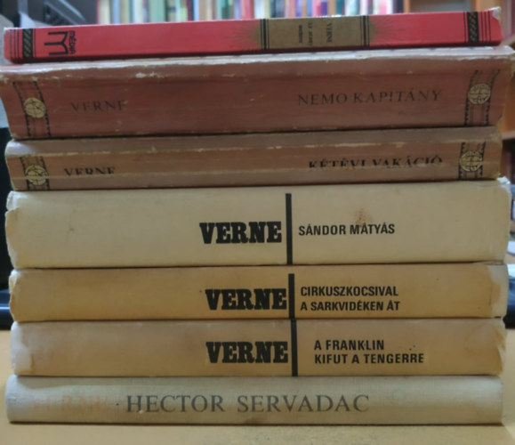 Verne Gyula (Jules Verne) - 7 db Verne: A Franklin kifut a tengerre; Az arany meteor; Cirkuszkocsival a sarkvidken t; Hector Servadac; Ktvi vakci; Nemo kapitny; Sndor Mtys