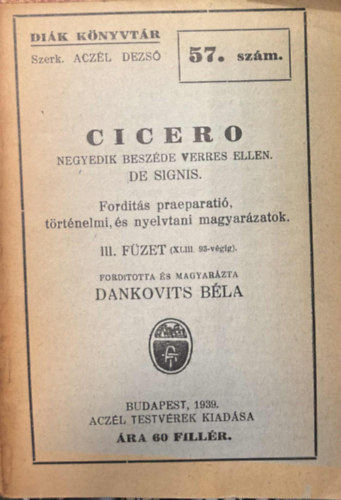 Dankovits Bla - ford. - Cicero - Dik knyvtr 57. szm