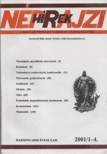 Hla Jzsef (szerk.) - Nprajzi Hrek 2001/1-4. (egy ktetben)