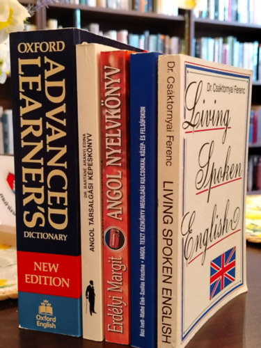 Dr. Bartáné Aranyi Edina Erdélyi Margit Bézi Ivett - Máthé Elek - Szollás Krisztina Dr. Csáktornyai Ferenc - KÖNYVMENTŐ AJÁNLAT, 5 DB. ANGOL TANULÓI CSOMAG. Oxford Advanced Learner's Dictionary, Angol társalgási képeskönyv, Angol nyelvkönyv, Angol teszt kézikönyv, Living Spoken English