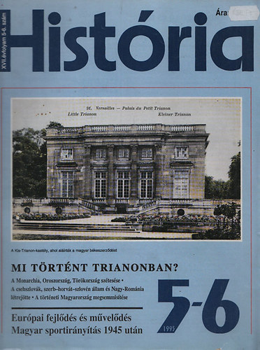 Glatz Ferenc  (szerk.) - Histria szrvnyszmok (8 db., lapszmonknt: 1995/5-6., 2007/7., 2002/8., 2002/9-10., 2003/3., 2003/4., 2003/5-6., 2007/1.)