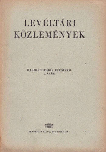 Levltri kzlemnyek (36. vf. 2. szm)