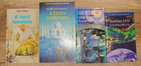 Stanislaw Lem, Arthur C. Clarke, Kurt Vonnegut, Isaac Asimov - 3 klasszikus sci-fi aj�nd�k Stanislav Lem k�tettel: A Tit�n szir�njei, A hal�l fuvallata, A v�ros �s a csillagok + Szempillant�s
