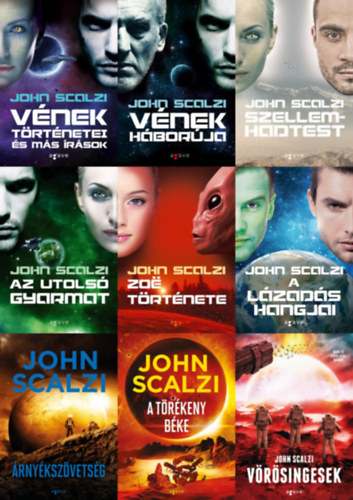 John Scalzi - 9 db John Scalzi sci-fi: A TELJES V�nek h�bor�ja sorozat: V�nek t�rt�netei �s m�s �r�sok + V�nek h�bor�ja + Szellemhadtest + Az utols� gyarmat + Zo� t�rt�nete + A l�zad�s hangjai + �rny�ksz�vets�g + A t�r�keny b�ke + V