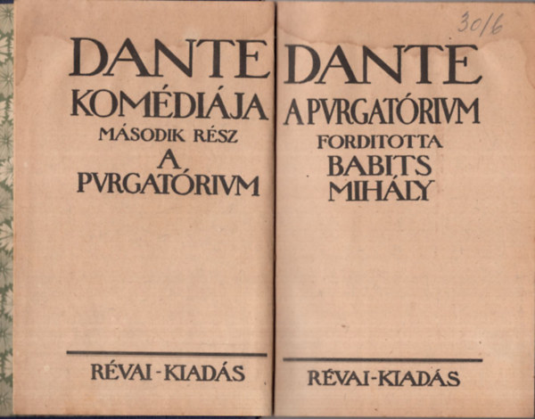 Babits Mihály (ford.) - Dante Komédiája - A Purgatórium