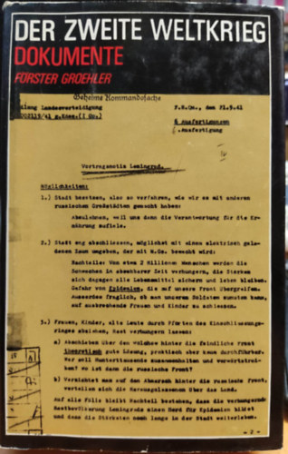 Gerhard F�rster, Olaf Groehler - Der Zweite Weltkrieg (Dokumente)