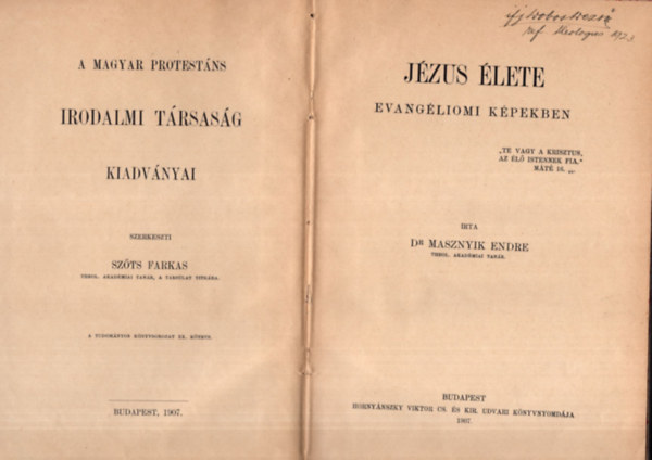 Dr. Masznyik Endre - Jzus lete - evanglium kpekben ( csak a 2. ktet )