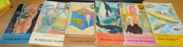 Fehr Klra, Maciej Wojtyszko, Anatolij Sztaszj, Jules Verne, A. C. Clarke - 6 db Delfin sci-fi: A fldrengsek szigete; A hossz lom; A nyikorg idegen; Delfinek szigete; Doktor Ox terija; Zld tveszt