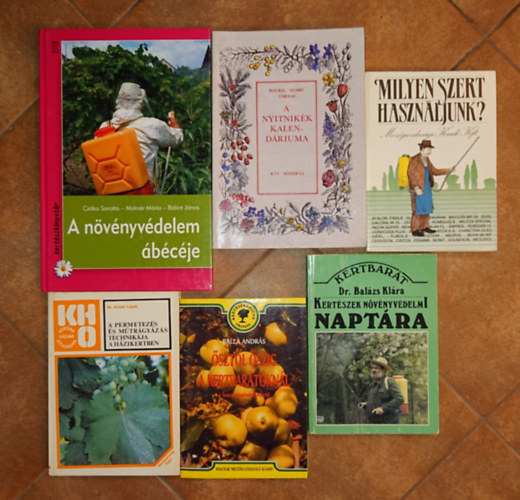 Dr. Kov�ts L�szl�, Balla Andr�s, Bal�zs Kl�ra, Cz�ka Sarolta-Moln�r M�ria - 6 k�nyv a n�v�nyekr�l/n�v�nyv�delemr�l: �szt�l tavaszig a kertbar�tokn�l, A permetez�s m�tr�gy�z�s a h�zikertben, Kert�szek n�v�nyv�delmi napt�ra, A n�v�nyv�delem �b�c�je, Miylen szert haszzn�ljunk? A nyitnik�k kalend�