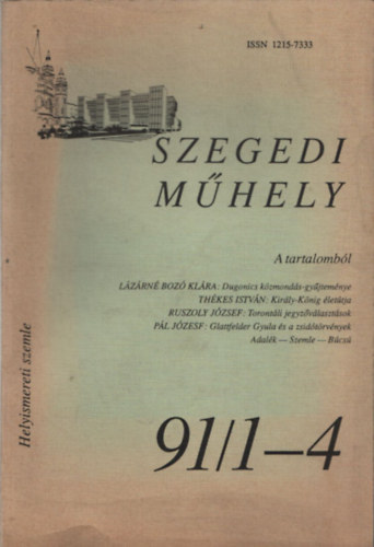 Szegedi m�hely 91/1-4. (egy k�tetben)