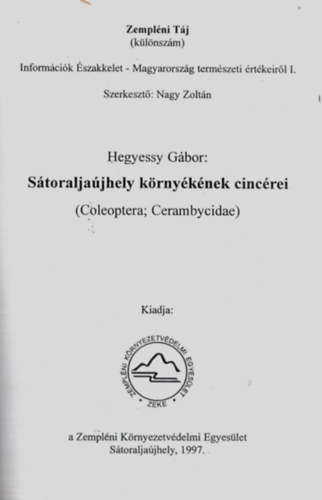 Hegyessy Gbor - Zemplni Tj. (klnszm.) - Informcik szakkelet - Magyarorszg termszeti rtkeirl I.