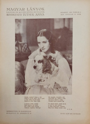 Tutsek Anna (szerk.) - Magyar Lnyok - Lnyok s anyk kpes hetilapja 1938 (XLIV. vf. 19. szm)