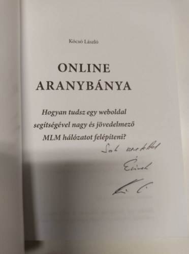 Kcs Lszl - Online aranybnya - Hogyan tudsz egy weboldal segtsgvel nagy s jvedelmez MLM hlzatot felpteni?