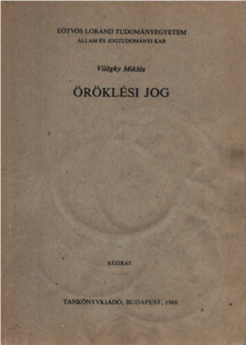 Világhy Miklós - Öröklési jog (kézirat)