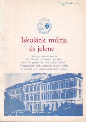 Iskol�nk m�ltja �s jelene - Zr�nyi Ilona Gimn�zium Miskolc