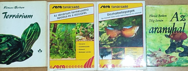 Pnzes Bethen, Pnzes Bethen -Tlg Istvn - 4db akvarisztikval, dszhalakkal kapcsolatos knyv - Dszhalbetegsgek-gy lesznek halai ismt egszsgesek s vidmak, Az akvrium termszeth polsa s a vzszrs, Pnzes Bethen-Terrrium, Pnzes Bethen-Tlg Istvn-Az ar