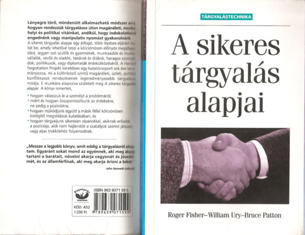 Roger Fisher - William Ury - Bruce Patton - A sikeres tárgyalás alapjai