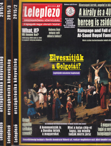 3 db. Leleplez� k�nyv�js�g (2015/II-III-IV.)