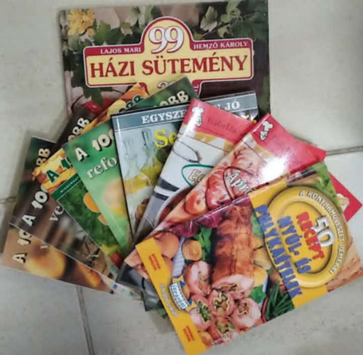 Lajos Mari, Pelle J�zsefn� - 9 db-os K�NYVMENT� AJ�NLAT, szak�csk�nyv: 99 h�zi s�tem�ny+ A 100 legjobb veget�ri�nus �tek+ A 100 legjobb vend�gv�r� falat+ A 100 legjobb sal�ta+ A 100 legjobb reformdesszert+ Serpeny�s �telek (Egyszer�en j�)+ Apr�s�tem�nyek+ N