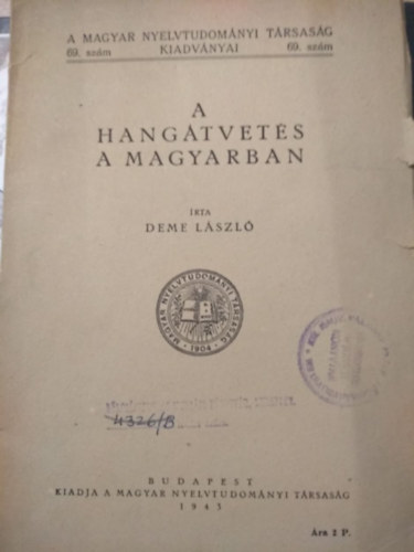Deme Lszl - A hangtvets a magyarban