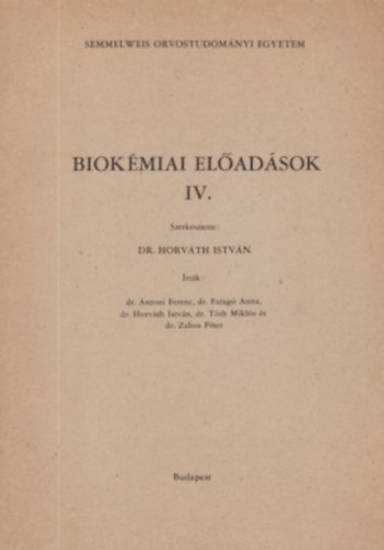 Horvth Istvn - Biokmiai eladsok IV.
