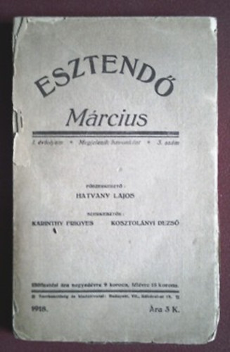 Hatvany Lajos \(szerk.) - Esztend 1918 mrcius