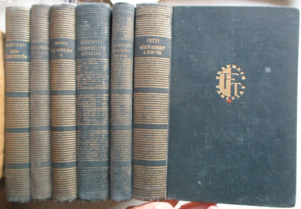 Tozzi, Rocca, Pirandello, Marpicati - 6 db kötet az Olasz-magyar könyvtárból (Három kereszt a birtok, Szenvedélyes házasság, Világszép asszony adria, Az orkán II., Mattia Pascal két élete II., Haditörvényszék