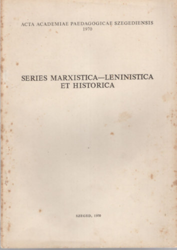 Benk� L�szl�, Bezd�n S�ndor - I. Marxizmus-Leninizmus, t�rt�nelem - A h�dmez�v�s�rhelyi els� olvas� n�pk�r megalakul�sa ( 1869 )  K�l�nlenyomat