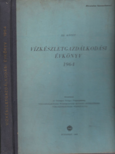 Vzkszletgazdlkodsi vknyv 1964 (III. ktet)
