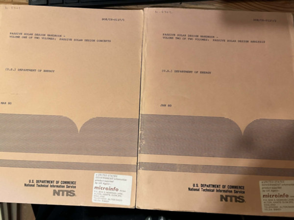 (U.S.) Department of energy - Passive solar design handbook I-II