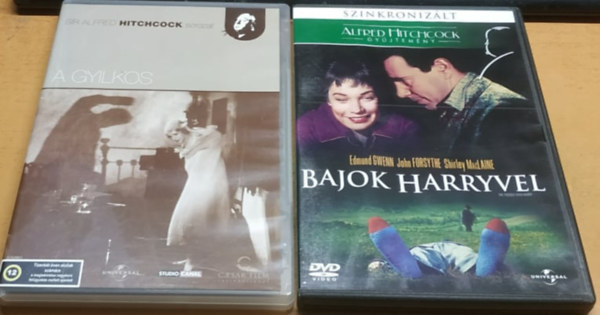 Alfred Hitchcock, Shirley MacLaine - 2 db Hitchcock film: A gyilkos + Bajok Harryvel (2 DVD)