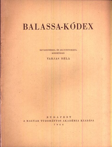 Varjas elszav. - Balassa-kdex