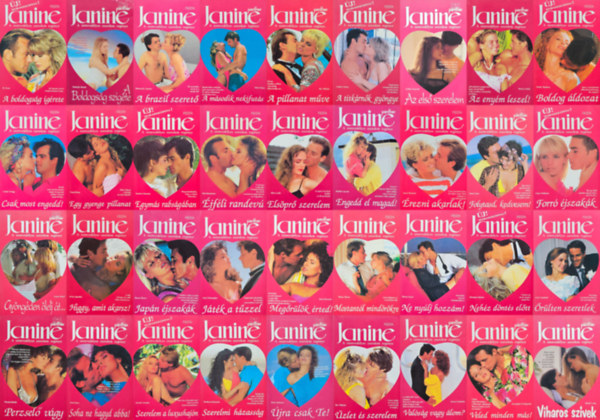 Monique Dubois, R. Swan, Marlyse Rold, Kathryn Edwards, Bev Melone, Sarah Carnaby, Doris Johnson, Sandy Madison, Lisa Christopher, Susan Chatfield, Sandra Chastain, Lesley Grayson, Joyce Beaman, Tami - 36 db Janine romantikus regny: A boldogsg grete + A boldogsg szigete + A brazil szeret + A msodik nekifuts + A pillanat mve + A titkrnk gyngye + Az els szerelem +  Az enym leszel + Boldog ldozat + Csak most engedd! + Egy