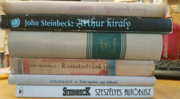 John Steinbeck - 6 db John Steinbeck: Szeszélyes autóbusz; Volt egyszer egy háború; Rosszkedvünk tele; Érik a gyümölcs; Arthúr király; Egy marék arany