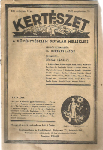 Dr. Kerekes Lajos - Kertsz (A Nvnyvdelem Djtalan Mellklete) XVI. vfolyam 9. sz. - 1942. szeptember