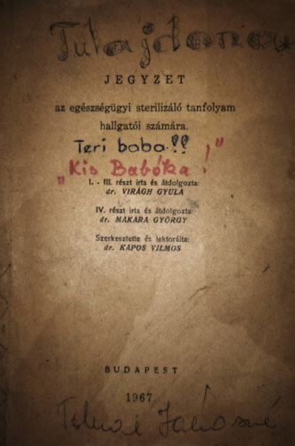 Dr. Virágh Gyula, Dr. Makara György, Dr. Kapos Vilmos (szerk.) - Jegyzet az egészségügyi sterilizáló tanfolyam hallgatói számára