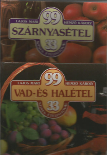 Lajos Mari- Hemz� K�roly - 2 db szak�csk�nyv 99 vad- �s hal�tel, 99 sz�rnyas�tel