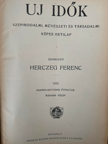 Herczeg Ferenc (szerk) - Uj idk 32. vfolyam II. flv