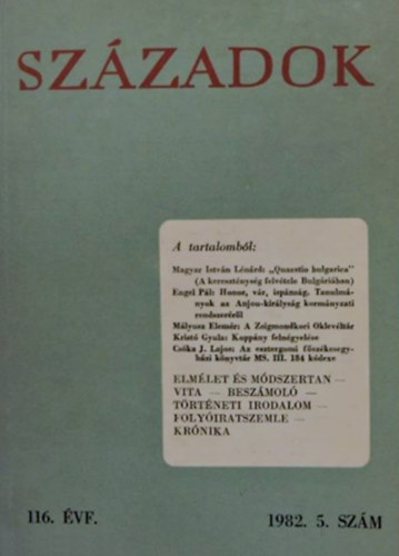 Urb�n szerk.; P�l; Tilkovszky - Sz�zadok 116. �vf. 1982/5.