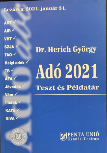 Dr. Herich György - Adó 2021Teszt és Példatár